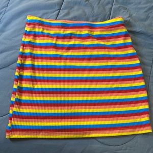 rainbow striped skirt